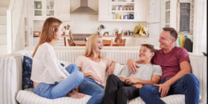 Family staying connected with busy teens